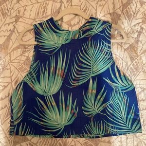 XIX Palms Tropical Print Crop Top